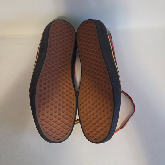 Men US 11 Van's Off The Wall Colour Block Skateboard Shoes Red Green Yellow - Picture 9 of 11